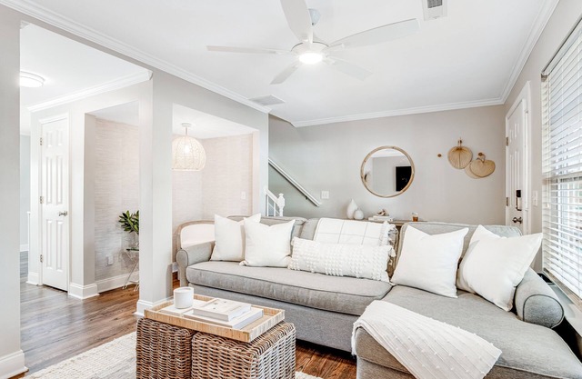 Modern, marsh-front, 2-story townhome w/ deck & shared dock on James Island