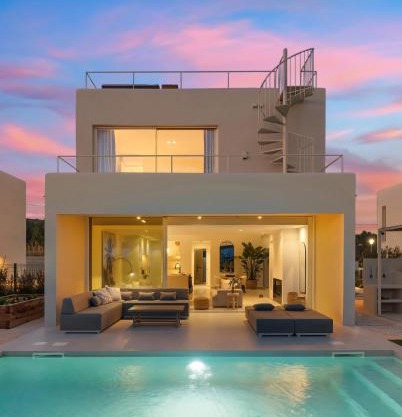 Modern Sea View Villa, Heated Pool,Rooftop Jacuzzi Outdoor Kitchen 12min faro Airport
