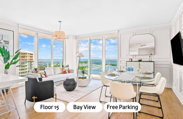 Great Bay View from Private Apartment in Arya, Miami. FREE Parking, Gym, WI-FI