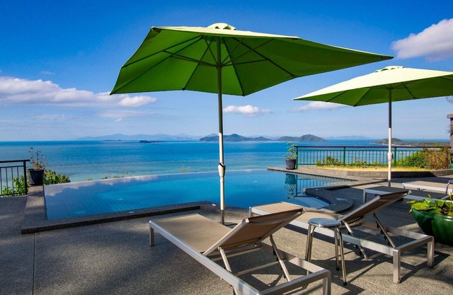 Villa 2 chambres avec vue spectaculaire sur l'océan, piscine, jacuzzi, voiture gratuite et transferts