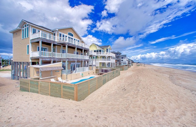 Oceanfront home with ocean view, private hot tub, outdoor pool, & central AC