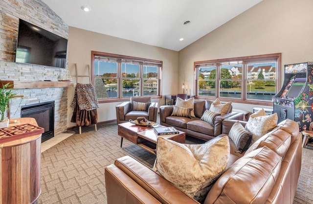 Over 1600 sq ft overlooking Sheboygan's Riverfront District right on the water.