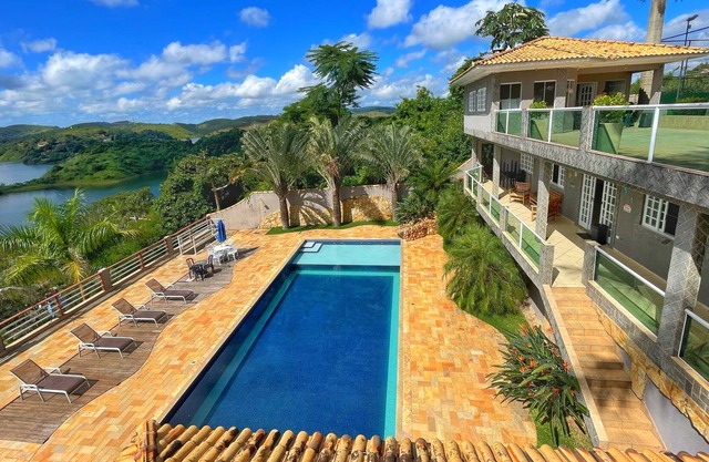 Farm with panoramic views, swimming pool and soccer field.