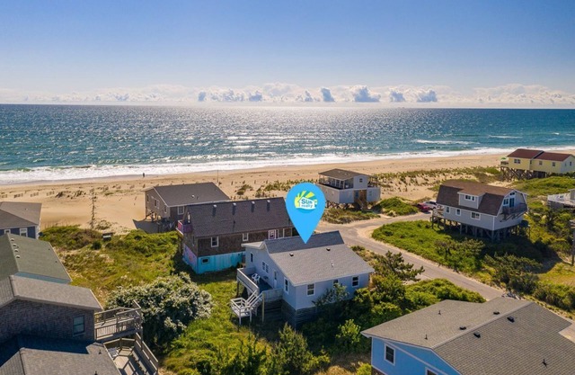 Pet-friendly oceanside South Nags Head home just 75' from the beach!