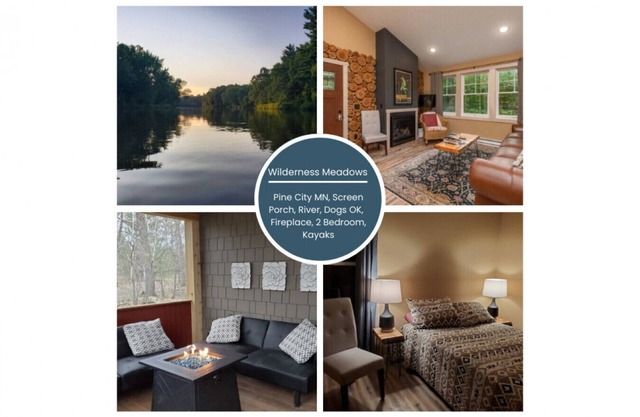 Pine City/River/kayaks/dogs/firepit/screen porch