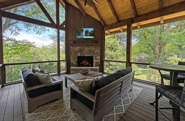 Pine Cone Cottage | Gorgeous Mountain Cottage with Screened in Porch & Outdoor Fireplace