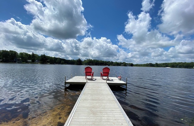 Pocono Lakefront Home- with Private Dock & Swim Raft, Fire Pit, & Boats!