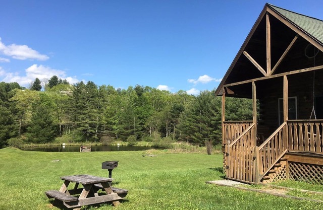 Étang, cheminée, pas d'animaux, près de Blue Ridge Parkway,
