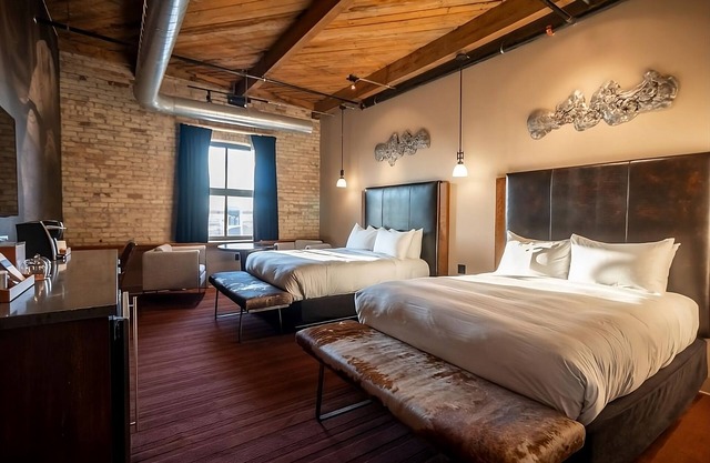 Premium Loft Two Queen Beds at The Iron Horse Hotel, Pets Allowed!