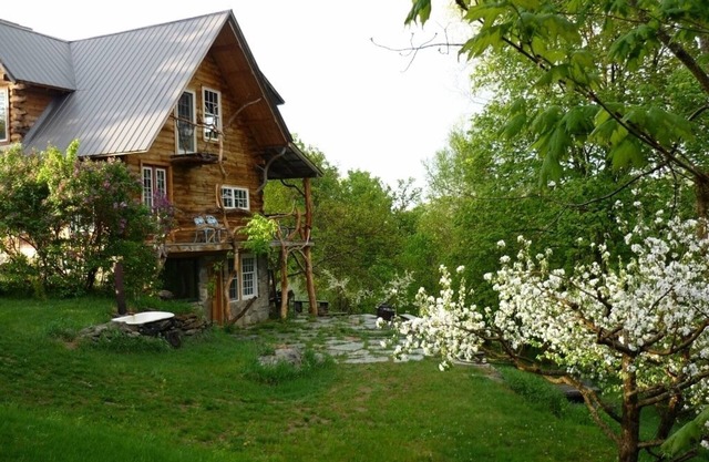 Cabane en rondins privée et artistique, amenez vos animaux de compagnie et profitez du meilleur du Vermont