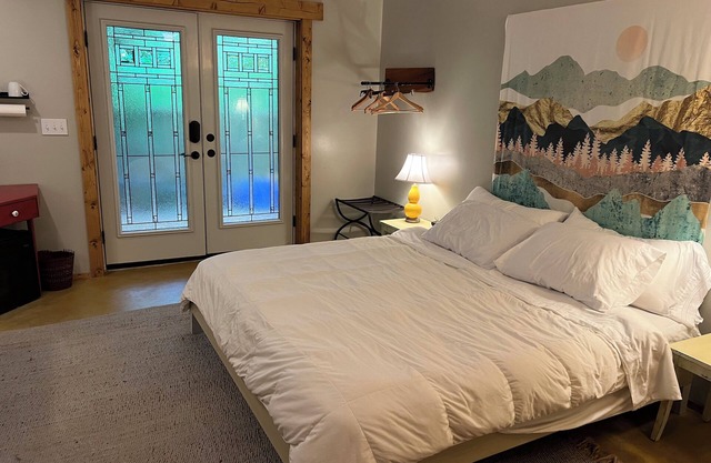 Private apartment in a quiet neighborhood with lots of trees and privacy.