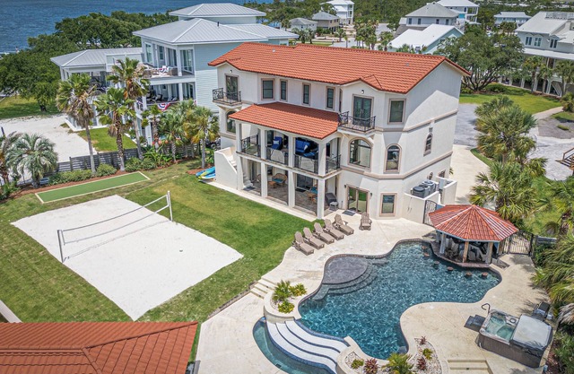 PRIVATE HEATED POOL, PRIVATE BEACH, HOT TUB, Pickleball & Boat Dock & Bay Access