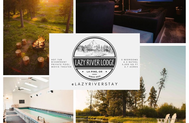 Private Riverfront Lodge w/ Indoor Pool, Movie Theater, Hot Tub on Acreage