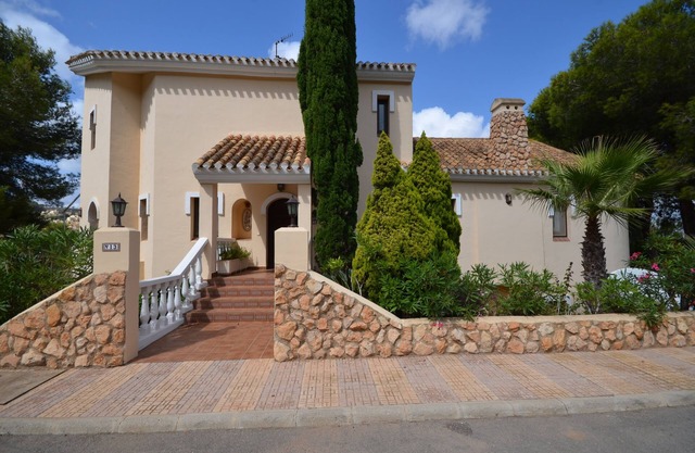 Private villa with own pool with views over the resort