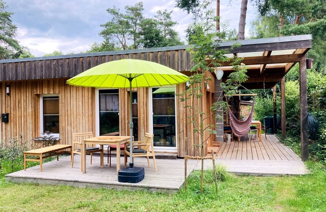 Détente à Grimnitzsee avec terrasse, jardin et Wi-Fi.