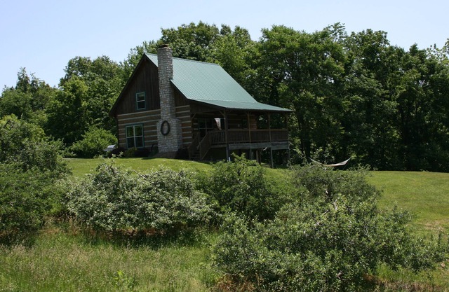 Reposez-vous et détendez-vous dans une cabine entièrement meublée sur un verger et un vignoble en activité.