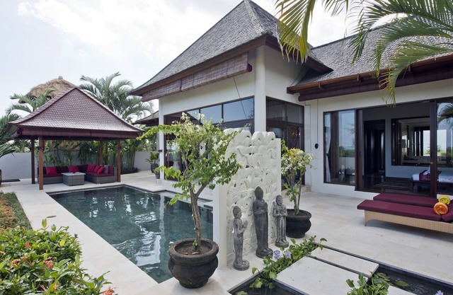 Vue sur le champ de riz Sahaja Villa 1 à Bali paisible