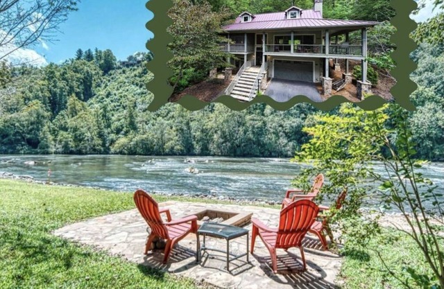 "River Paradise!" Luxury waterfront home situated on beautiful Hiawassee River.