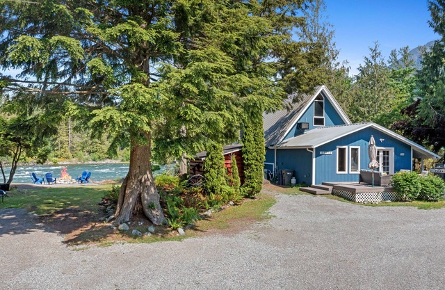 Riverfront A-Frame Cabin/Chalet on 1 acre sleeps 10 - paradise...