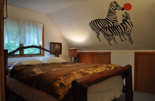 Russian and South African room in cabin surrounded by state forest