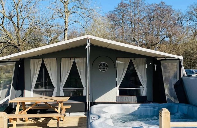 Salmon - Glamping Tent with Hot Tub Sleeping 7 guests in 2 bedrooms