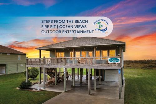 Sand Dollar Beachside 3BR Retreat, Ocean Views, Firepit & Pet Friendly