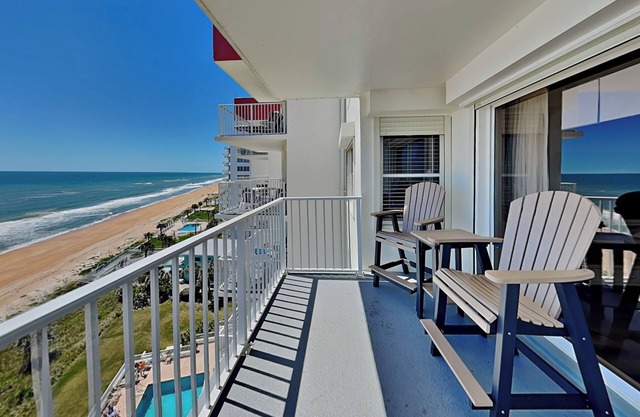 Pet-Friendly Beachfront Condo with Balcony and Beach + Pool Views