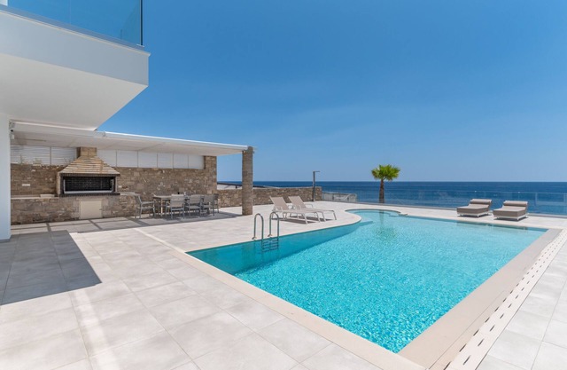 seafront brand new luxury villa swimming pool -ideal for families, free transfer