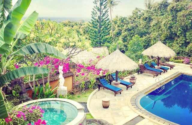 Villas avec vue sur la mer dans un jardin tropical avec personnel et voiture! Réservation de groupe possible!