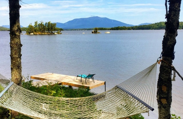 Secluded Katahdin View, Lakefront Bliss & Beach Cove Retreat