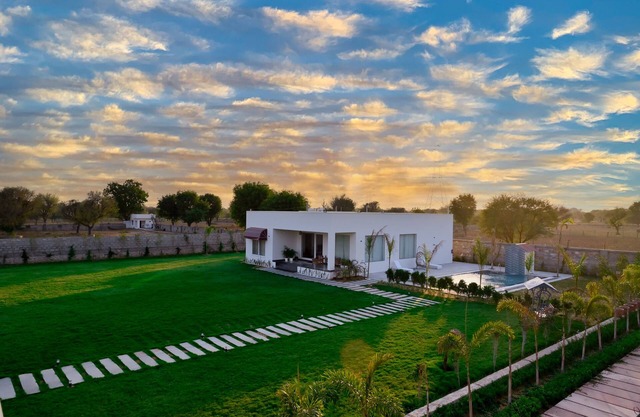 Serene environment with lush green garden. Pollution free environment