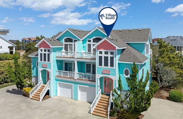 Cabane à la plage: 5 BR / 5 BA duplex-un côté à Corolla, 10 personnes