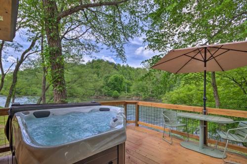 Smoky Mountain Cabin with Hot Tub and River Views!