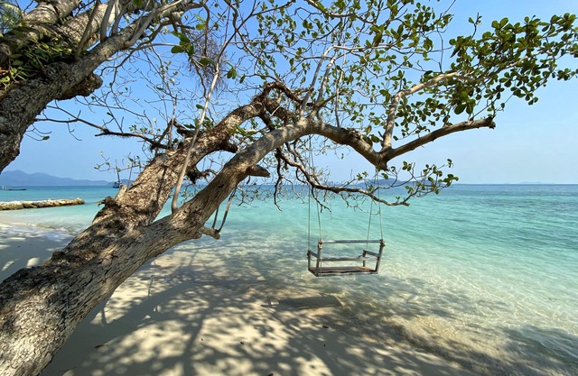 Bungalow familial unique en bord de plage avec restaurant sur une île privée