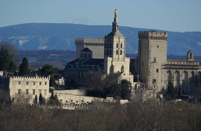 Maison spacieuse de caractère avec piscine et vue sur le Palais des papes.