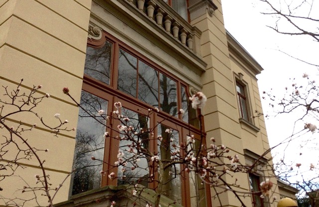 Appartement spacieux dans une villa historique avec deux chambres à coucher.