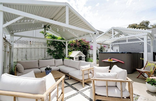 Spacious Hamptons-style home with heated pool