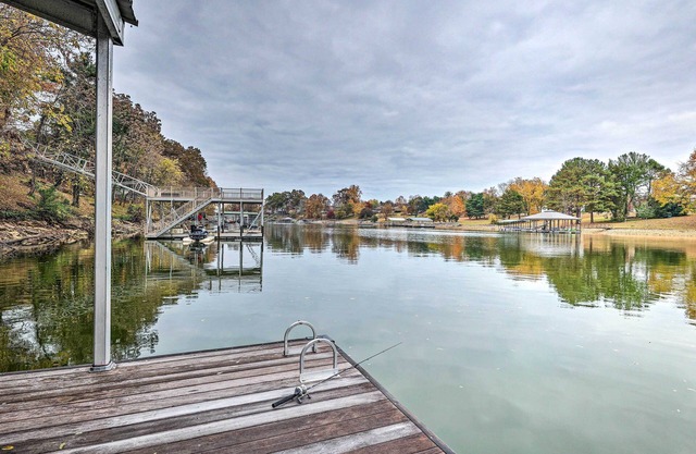 Spacious Lakefront Retreat w/ Hot Tub + Dock!