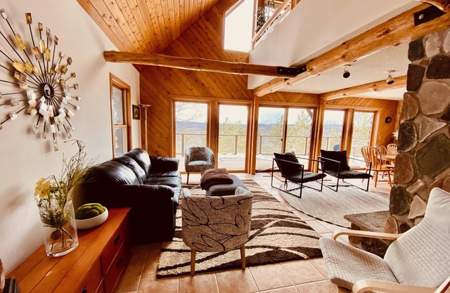 Hilltop Private Log Chalet w Big Views of Valhalla Valley & ATV Trails Access!