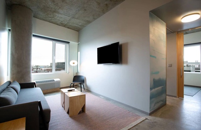 Spacious Suite with Stunning Market Views, Chic Decor, and Modern Amenities