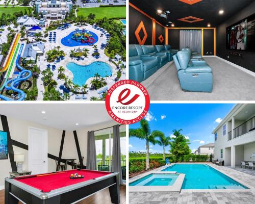 Spectacular Home Near Disney With Private Pool, Movie Theater And Pool Table With Waterpark & Resort Access - 332Sf