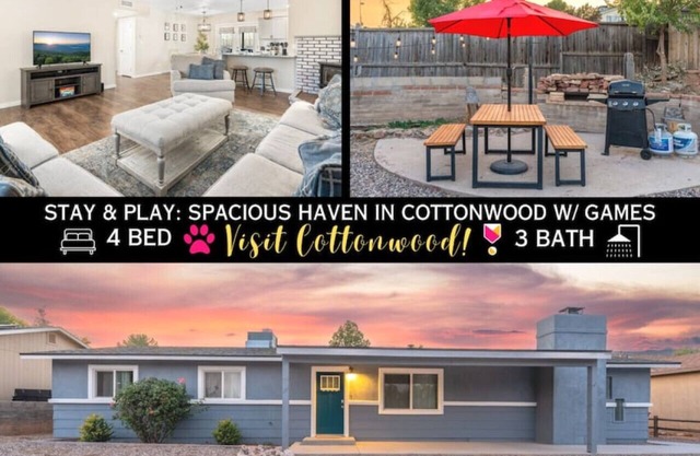 Stay & Play: Spacious Haven in Cottonwood w/ Games