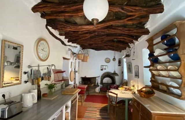 Stone-Built, Cycladic Farmhouse and small hamlet, spectacular views, sleeps 12