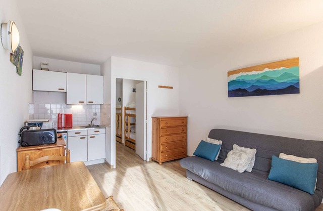 Studio cabine cosy 4 pers - balcon sud, parking, à 20m des pistes