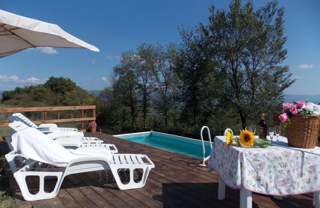 Maison de vacances privée avec piscine privée, WIFI, TV, patio, vue panoramique, parking