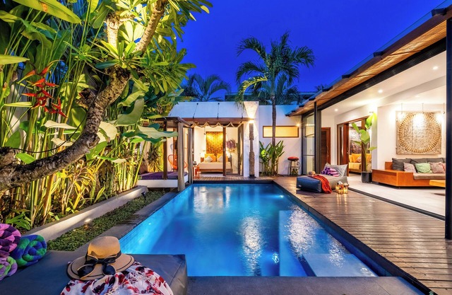 Villa-piscine-barbecue conçu à Seminyak Side