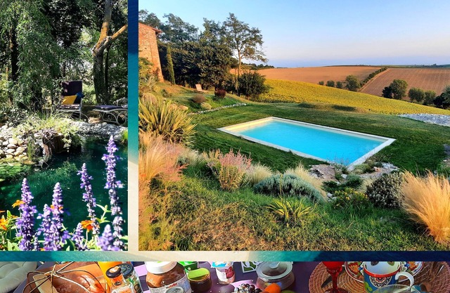 Suite (75 m2), jardin et piscine privatifs, salle de fitness. En pleine nature.
