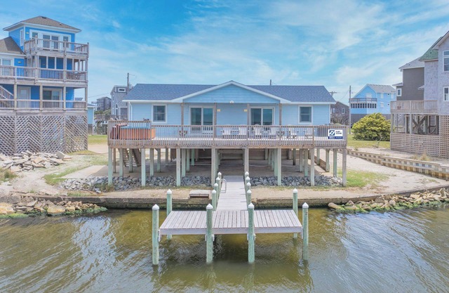 Soundfront Home in Frisco with Hot Tub and Private Dock
