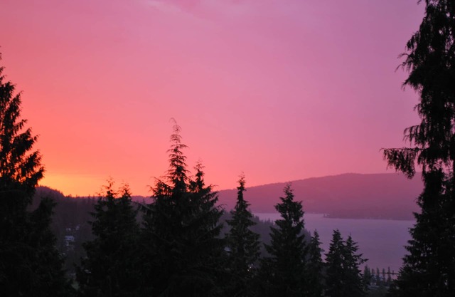 Coucher de soleil vue sur le lac Whatcom