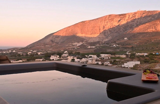 Superb Santorini Villas | 2 Bedrooms | Villa Hisoka | Spacious Terrace with Hot Tub | Exo Gonia